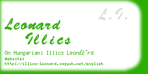 leonard illics business card
